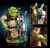 Detale zestawu klocków Shrek cebula w dłoni i niebieski kwiatek Osła