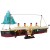 Klocki Titanic model statku z otwartym kadłubem i błękitną górą lodową